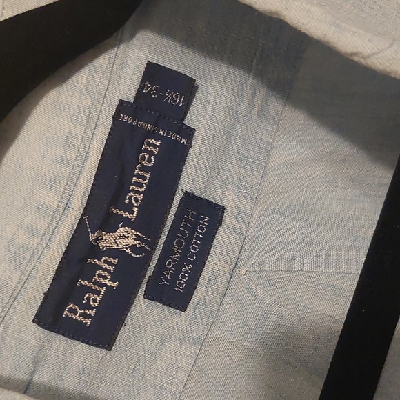 Ralph Lauren Light Blue Button Up 16 1/2-34 - Picture 2 of 3